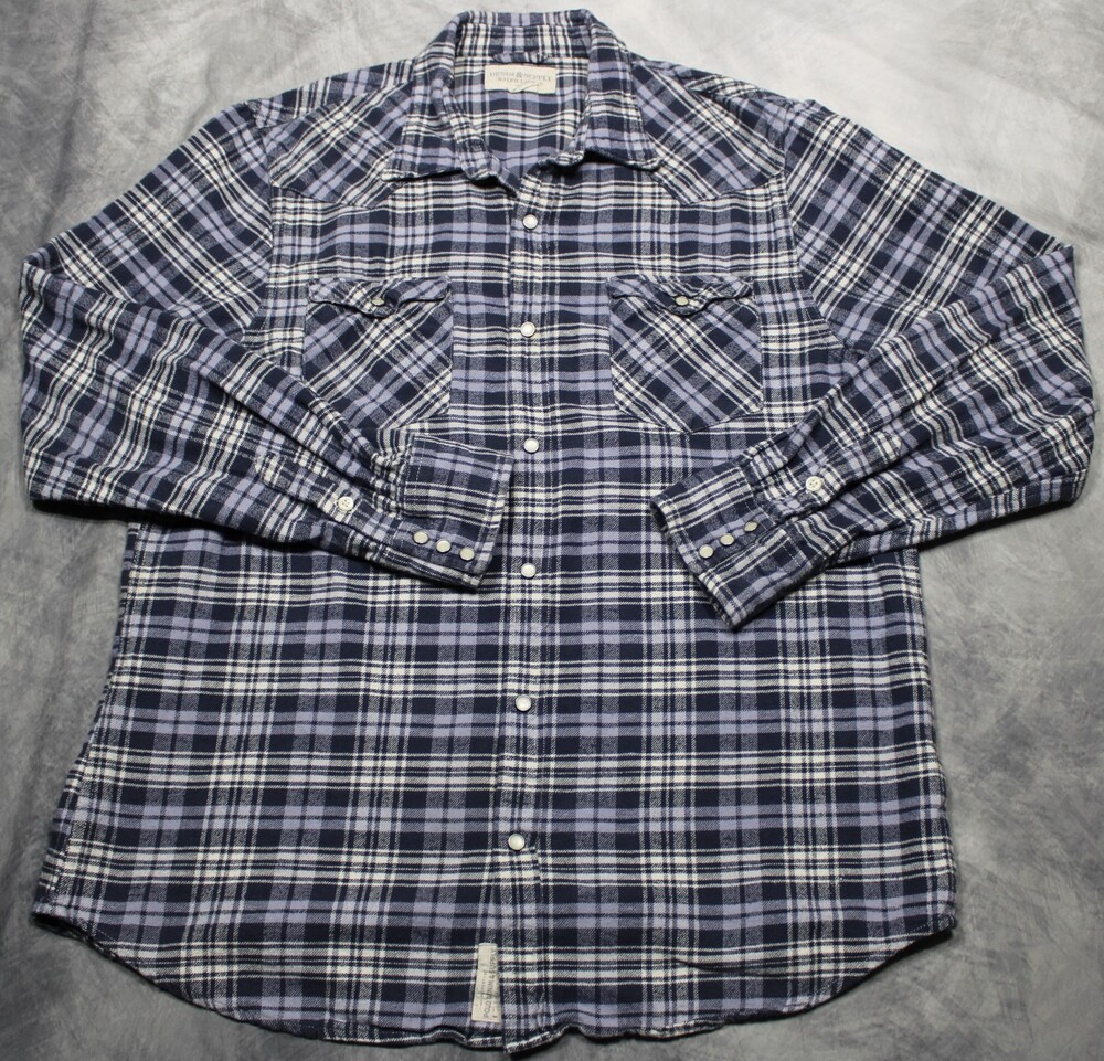 Denim & Supply Ralph Lauren Western Pearl Snap Shirt Mens 2XL Flannel